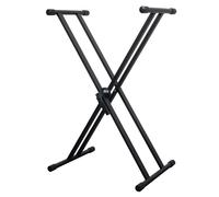 VONYX KBS03 Double X-Frame Piano Keyboard Stand - Heavy-Duty Steel, Adjustable Height, Foldable & Portable, Non-Slip Rubber Caps - Ideal Keyboard Stand for Home, Stage, and Traveling Musicians