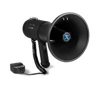 VONYX MEG075 Premium Portable Megaphone Loudhailer 75W - Bluetooth, MP3 Player, Rechargeable, Black Bullhorn Megaphone for Outdoor Events, with USB/SD/Aux Input, Siren & Record Function