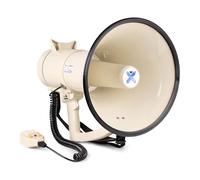 VONYX MEG120 Premium 120W Portable Megaphone Loudhailer, Bluetooth Bullhorn Megaphone with MP3 Player, USB/SD/AUX, Record Function, Siren Alert, Durable ABS Housing, Includes Lithium-Ion Battery