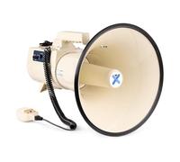 VONYX MEG120 Premium 120W Portable Megaphone Loudhailer, Bluetooth Bullhorn Megaphone with MP3 Player, USB/SD/AUX, Record Function, Siren Alert, Durable ABS Housing, Includes Lithium-Ion Battery