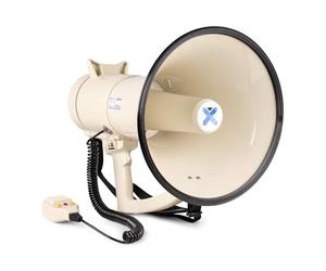 VONYX MEG120 Premium 120W Portable Megaphone Loudhailer, Bluetooth Bullhorn Megaphone with MP3 Player, USB/SD/AUX, Record Function, Siren Alert, Durable ABS Housing, Includes Lithium-Ion Battery