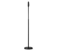 Vonyx MS110 Round Base Microphone Stand - Heavy Duty Mic Stand with One-Hand Height Adjustment, Stable Weighted Base, Black Metal Tube, Includes 3/8" & 5/8" Adapters for Studio & Live Use