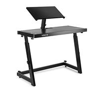 Vonyx Portable DJ Booth, Adjustable Laptop Stand, Lycra Covers, Foldable | Steel frame, supports 17kg, ergonomic laptop tray, quick assembly, mobile disco