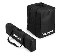 VONYX Protective Speaker Cover Set for VX822 Column Array System, Heavy-Duty Nylon PA Speaker Case, Padded Bag for Main Unit & Column, Black, Custom Fit, Handle Opening, Weather Resistant