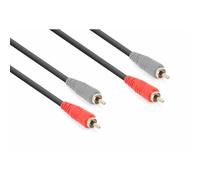 VONYX RCA Cable 6m, 2x RCA Male Stereo Audio Cable with Shielded Wire, Metal Connectors, Phono Lead for DJ Equipment, Professional Studio and Home Audio Systems