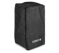 VONYX SCVD15 Protective 15" Speaker Cover for VD715 with Rear Access Flap, Water-Resistant Nylon, Mesh Front, Hook and Loop Handles & Accessory Pocket - Black