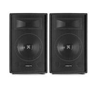 VONYX SL10 10” Passive DJ PA Speaker Pair - 500W, 2-Way Bass Reflex Cabinet, Piezo Horn Tweeter, 8 Ohm, Stage Monitor Option, Professional PA Speakers for DJs, Gigs, Parties, Events, Black