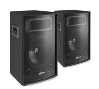 VONYX SL12 12" Passive DJ PA Speaker Pair, 600W - 2-Way Bass Reflex, Crisp Sound for Parties, Live Events, Durable Carpet Finish, 8 Ohm, Easy Handle, DJ Gear Solution