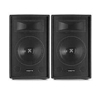 VONYX SL12 Pair of 12" Passive DJ PA Speakers 1200W Peak Power 2-Way Bass Reflex System with Piezo Horn Ideal for Parties, Karaoke, Venues & Home Studio Use