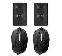 VONYX SL12 Passive DJ Speaker Pair 12 Inch 1200W Sound System with Universal Carry Bags - Ideal for Karaoke, DJs, Parties, Events, PA Systems & Home Audio