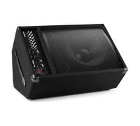 VONYX SL12SMA 12 Inch Active Stage Monitor Speaker, 300W Class D Floor Wedge, Bluetooth, 2 Mic Line Inputs, 3 Band EQ, Stand Mountable PA Speaker, Slave Output