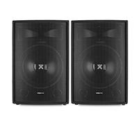 VONYX SL15 15" Passive PA Speaker Pair, 800W DJ Speakers Set, 2-Way Bass Reflex, Trapezoidal Cabinets, High-Powered Sound for Events, Clubs, Live Bands & Parties, Includes Handles & Pole Mounts