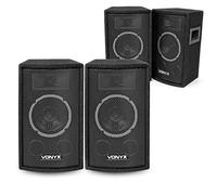 VONYX SL6 6-inch Passive DJ PA Speaker Set of 4 - 500W Pack with 2-Way Design, 8 Ohm, Bass Reflex, Stand Mount, Jack/Bare Wire Inputs - Home Disco, Mobile Party, Small Venue Audio System