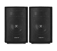 VONYX SL6 6” Passive DJ PA Speaker Pair, 250W Max Output, 2-Way Loudspeaker System, Bass Reflex, Piezo Horn Tweeter, Stage Monitor & Tripod Mount, Robust Black Carpet, For Parties, Events, Gigs