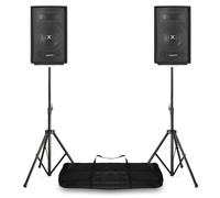 VONYX SL8 8" 400W Passive DJ PA Speaker System with Adjustable Tripod Stands and Carry Bag. Complete Passive Speaker Kit for DJ, Events, Bars, Presentations, Bands, and PA Setups