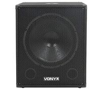 VONYX SMWBA18 18" Active Subwoofer with Built-In 2x250W Full-Range Amplifier and Microphone Input - 500W Powered Bass Speaker System for DJs, Events, Karaoke, Parties, Live Sound