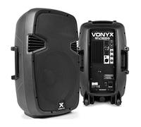 VONYX SPJ1200A 12-Inch 1200W Powered Speaker Packages - High-Performance Pair of Active PA Speakers, Ideal Active Powered Speakers for Professional Audio & Events, Built-in Mixer, Mic and Line Inputs