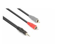 VONYX Stereo Jack to RCA Cable 1.5m, 3.5mm AUX Audio Male Mini Plug to Twin Phono Connectors, Ideal for Mixing Consoles, Installations & Commercial Sound Systems