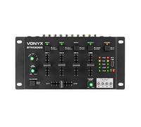 Vonyx STM3025 4 Channel Bluetooth DJ Mixer, USB MP3 Player, Crossfader | Talkover, cue function, wireless music streaming, PA live sound