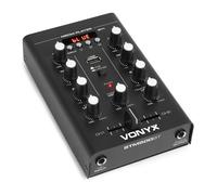 Vonyx STM500BT DJ Mixer - 2 Channel Bluetooth Mixing Desk with USB & MP3 Player
