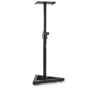 VONYX Studio Monitor Floor Stand - Adjustable Metal Speaker Mount with Anti-Slip Platform, Triangular Base and Levelling Spikes for Home and Professional Studio Monitors and PA Speakers (Single)