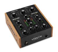 Vonyx VDJ250 2 Channel DJ Mixer with Rotary Dials for Home or Professional Use