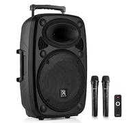 VONYX Verve38 12-Inch Portable PA Speaker System, Wireless Mics, 800W | Handheld Microphones, Battery powered, rechargeable, Bluetooth, USB/SD Media Player, events DJ parties