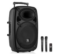 Vonyx VERVE-46 15-Inch Portable PA Speaker, 1000W Battery Powered Sound System, Wireless Mics Included, Perfect Portable PA System & Speaker With Microphone for Events, Parties, and Presentations