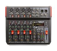 VONYX VM-KG08 8-Channel PA Mixer and Audio Interface with USB, Bluetooth, DSP Effects and Phantom Power (+48V) for Live Sound & Studio Recording