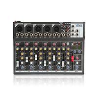 Vonyx VMM-F701 7-Channel Audio Mixer with USB MP3, Built-in Echo Effect, Phantom Power and Stereo Jack Connections - Ideal for Bands, DJs, Studios and Live Stage Applications