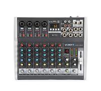 Vonyx VMM-K802 8 Channel Music Mixer - USB Audio Interface, Bluetooth Streaming, DSP Effects, 6 Mic Line Inputs, Phantom Power, Podcast & Studio Mixing Desk