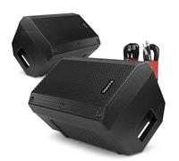 VONYX VSA08BT 8-Inch Active Foldback Stage Monitor Speaker Pair with Bluetooth, Flexible XLR to Jack & Balanced XLR Cables - Ideal for Live Performances & Events