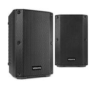 Vonyx VSA08BT Active PA Speaker System Pair with 8-Inch Woofers, Bluetooth Audio Streaming, Built-in Amplifier, 500W Power, DJ & Live Event Speakers