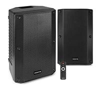 Vonyx VSA10BT Active PA Speaker Pair 1000W Bluetooth Sound System with Stands & 6m XLR Cable - DJ Powered Speakers for Live Audio Events, Parties & Performances