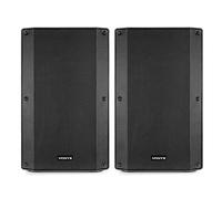 VONYX VSA120S 12-Inch Active DJ Speaker Pair, 800W, Bluetooth, Mixer | USB media player, LCD display, guitar & mic inputs, remote, wheels