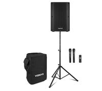 VONYX VSA700 1000W Portable PA System, Battery, Stand & Cover | Bluetooth, 2 UHF wireless microphones, tripod stand, speaker cover, schools & events