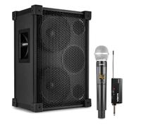 VONYX VSB210 Bluetooth Portable PA System with Wireless Microphone | 1200W max, dual 10in woofers, UHF plug and play mic, up to 30 hours battery