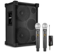 VONYX VSB210 Portable PA System with Dual Wireless Microphones | 1200W max, 2 UHF handheld mic sets, Bluetooth 5.3, up to 30 hours battery