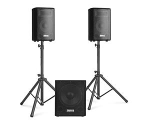 Vonyx VX1015BT 2.1 Active Speaker Kit with 15-Inch Subwoofer - Powerful Active PA System, Perfect for Events, Parties, and DJ Use - Complete Active Speaker Kit