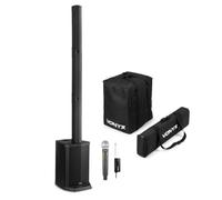 Vonyx VX808B Battery Column Array PA System with Fitted Bags and Wireless UHF Mic, Portable Rechargeable PA Speaker with Bluetooth 5.0, 320W Active Column Speaker for Singers and DJs