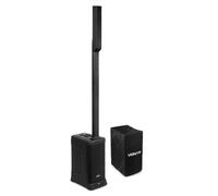 VONYX VX820 Column Array Speaker System with Bluetooth and Cover | 8in subwoofer, 6x2.5in drivers, 200W RMS, 400W max, 5 DSP presets, 4-channel mixer