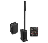 Vonyx VX820 Column PA System with 6-Channel Mixer, 8" Subwoofer, TWS, USB & Bluetooth - Active Column Line Array Speaker for Singers, Portable PA System with Padded Covers & XLR Cable