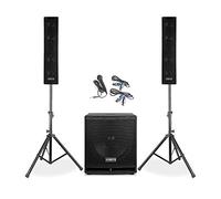 VONYX VX880BT 2.1 Active Column Array Speaker System - 1000W Bluetooth DJ Speakers with 15" Subwoofer, Mic Input, MP3 Player, Stands & Cables for DJs, Karaoke & Events