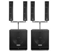 Vonyx VX880BT Column Array Speaker System 1000W Bluetooth PA Set - Dual Speaker Poles, Heavy-Duty Mounting Stands & Microphone with Cable Included