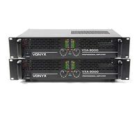 VONYX VXA-3000 MKII Professional DJ Power Amplifier Set - Dual 2 Channel 19" Rack Mountable Stereo PA Amp Kit (3000W Peak Power, Bridge Mode, RCA & NL2 Connectors) for Clubs, Venues & Events