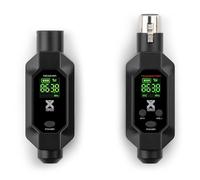 VONYX WAT200 Wireless Microphone Adapter, XLR Transmitter and Receiver Set, UHF Digital 16-Channel, Rechargeable Battery, Compact Design for Performers and Audio Engineers