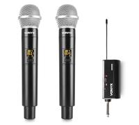VONYX WM552 Dual Wireless Microphones, UHF Handheld Mic System | Rechargeable, Jack adaptor, plug-and-play setup, stable connection, karaoke & presentations