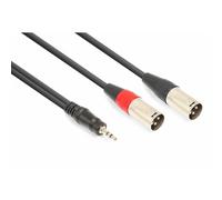 VONYX XLR to Jack Cable 1.5m - Professional Stereo Audio 3.5 mm Cable with 2x Male Connectors, Durable Metal Build, Ideal for Studio Recording and Live Performance Use