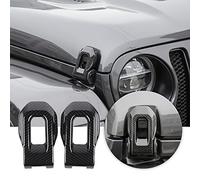 Voodonala for Jeep JL ABS Carbon Fiber Hood Latches Decor Trim for 2018-2022 Jeep Wrangler JL JLU, 2pcs