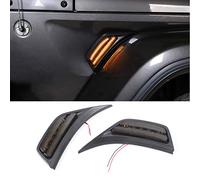 Voodonala for Jeep JL LED Fender Marker Lights,Side Turn Signal Lamp LED Amber Blinker Turn Signal Lights Mudguard Indicator Light for 2018-2025+Jeep Wrangler JL JLU Gladiator JT Accessories,Smoke 2pc
